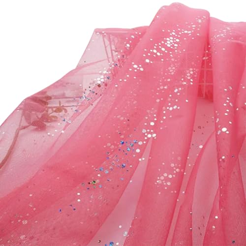 LKXHarleya Weicher Stretch-Stoff, 100 x 160 cm, glitzernder Netzstoff mit Punkten, für Hochzeitskostüme, Nähen, Basteln, Wassermelonenrot LKXHarleya Weicher Stretch-Stoff, 100 x 160 cm, glitzernder Netzstoff mit Punkten, für Hochzeitskostüme, Nähen, Basteln, Wassermelonenrot von LKXHarleya