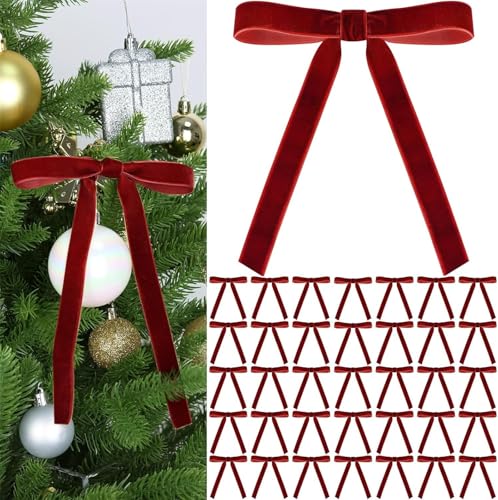 LLECDASEUI Weihnachtsrot Samt Schleifen Von 36 Stück - Vintage Hochzeit Samt Geschenkband Schleifen Für Baum Kranz-Krawatte Für Zuhause Dekoration Für Drinnen Dekorationen Für Draußen (Burgunderrot) LLECDASEUI Weihnachtsrot Samt Schleifen Von 36 Stück - Vintage Hochzeit Samt Geschenkband Schleifen Für Baum Kranz-Krawatte Für Zuhause Dekoration Für Drinnen Dekorationen Für Draußen (Burgunderrot) von LLECDASEUI