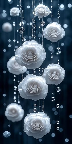 5D Diamant Painting Abstrakt Diamond Painting Kinder Roses, DIY Runden Steine Mosaikherstellung Basteln Erwachsene Anfänger Set für Heim Schlafzimmer Wand Deko Wohnzimmer, Geschenke 80x160cm 9Y3J-96 von LLEDAOZN