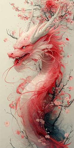 5D Diamant Painting Drachen Diamond Painting Kinder Blume, DIY Runden Steine Mosaikherstellung Basteln Erwachsene Anfänger Set für Heim Schlafzimmer Wand Deko Wohnzimmer, Geschenke 100x200cm 5WAL-8S von LLEDAOZN