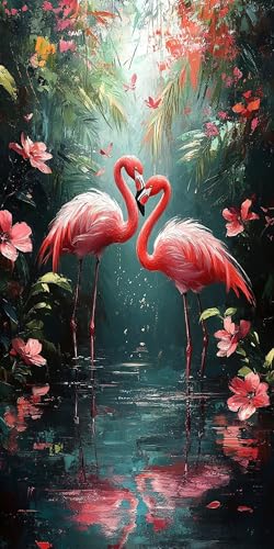 5D Diamant Painting Flamingo Diamond Painting Kinder Landschaft, DIY Runden Steine Mosaikherstellung Basteln Erwachsene Anfänger Set für Heim Schlafzimmer Deko Wohnzimmer, Geschenke 50x100cm B955-4C 5D Diamant Painting Flamingo Diamond Painting Kinder Landschaft, DIY Runden Steine Mosaikherstellung Basteln Erwachsene Anfänger Set für Heim Schlafzimmer Deko Wohnzimmer, Geschenke 50x100cm B955-4C von LLEDAOZN