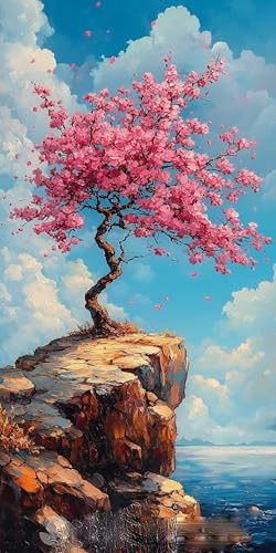 5D Diamant Painting Landschaft Diamond Painting Kinder Baum, DIY Runden Steine Mosaikherstellung Basteln Erwachsene Anfänger Set für Heim Schlafzimmer Wand Deko Wohnzimmer, Geschenke 60x120cm G69F-4Y von LLEDAOZN