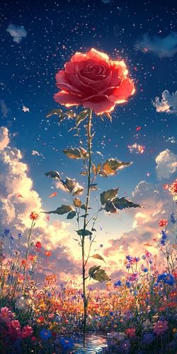 5D Diamant Painting Roses Diamond Painting Kinder Blume, DIY Runden Steine Mosaikherstellung Basteln Erwachsene Anfänger Set für Heim Schlafzimmer Wand Deko Wohnzimmer, Geschenke Frau 50x100cm 79J8-49 5D Diamant Painting Roses Diamond Painting Kinder Blume, DIY Runden Steine Mosaikherstellung Basteln Erwachsene Anfänger Set für Heim Schlafzimmer Wand Deko Wohnzimmer, Geschenke Frau 50x100cm 79J8-49 von LLEDAOZN