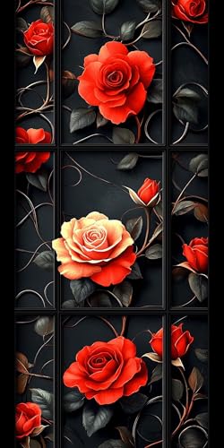 5D Diamant Painting Roses Diamond Painting Kinder Pflanze , DIY Runden Steine Mosaikherstellung Basteln Erwachsene Anfänger Set für Heim Schlafzimmer Wand Deko Wohnzimmer, Geschenke 50x100cm V8D3-AE 5D Diamant Painting Roses Diamond Painting Kinder Pflanze , DIY Runden Steine Mosaikherstellung Basteln Erwachsene Anfänger Set für Heim Schlafzimmer Wand Deko Wohnzimmer, Geschenke 50x100cm V8D3-AE von LLEDAOZN