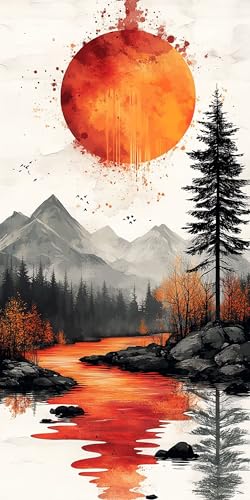 Abstrakt Diamond Painting Erwachsene Groß 80x160cm, 5D Diamond Painting See, DIY Runden Steine Kristall Kunst Basteln Set Erwachsene Anfänger Set, Entspannung und Zimmer Wanddeko, Geschenke IY59-ED von LLEDAOZN