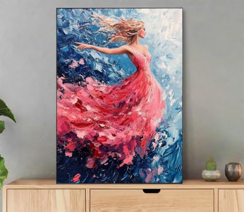 Abstrakt Malen Nach Zahlen Erwachsene, Malen Nach Zahlen Frau Muster, DIY Handgemalt Leinwand Ölgemälde Set für Adult Anfänger, mit Pinseln und Acrylfarbe, Weihnachtsdeko Schlafzimmer, 40x50cm Ld6-581 von LLEDAOZN