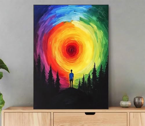 Abstrakt Malen Nach Zahlen Erwachsene, Malen Nach Zahlen Landschaft Muster, DIY Handgemalt Leinwand Ölgemälde Set für Adult Anfänger, mit Pinseln und Acrylfarbe, Deko Schlafzimmer, 100x135cm L1-6760 von LLEDAOZN