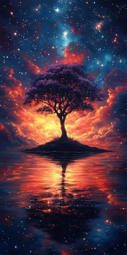 Baum Diamond Painting Erwachsene Groß 100x200cm, 5D Diamond Painting Landschaft, DIY Runden Steine Kristall Kunst Basteln Set Erwachsene Anfänger Set, Entspannung und Zimmer Wanddeko Geschenke 0YRU-6P von LLEDAOZN