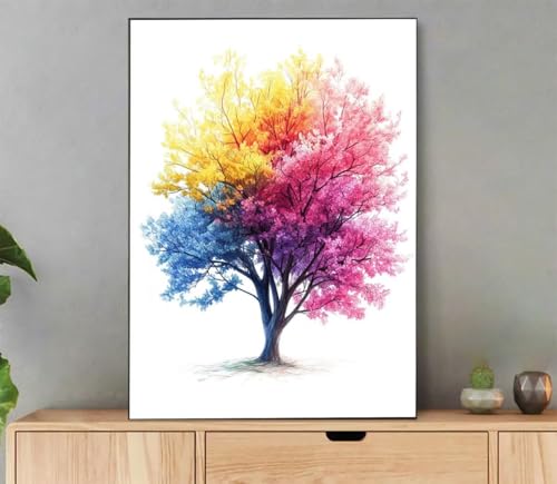 Baum Malen Nach Zahlen Erwachsene, Malen Nach Zahlen Dreamy Muster, Handgemalt Leinwand Ölgemälde Set für Adult Anfänger, mit Pinseln und Acrylfarbe, Weihnachtsdeko Schlafzimmer, 100x135 cm LdZ-6744 von LLEDAOZN