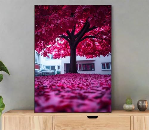 Baum Malen Nach Zahlen Erwachsene, Malen Nach Zahlen Landschaft Muster, DIY Handgemalt Leinwand Ölgemälde Set für Adult Anfänger, mit Pinseln und Acrylfarbe, für Deko Schlafzimmer, 40x50cm L6-7765 von LLEDAOZN