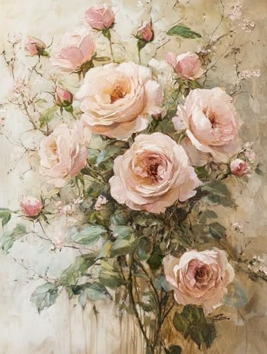 Blume Diamond Painting Erwachsene, 5D Diamant Painting Bilder Landschaft, DIY Runden Steine Mosaikherstellung Basteln Erwachsene Anfänger Set, Zimmer Wand Deko Aesthetic, Geschenke 30 x 40cm TF-1 von LLEDAOZN