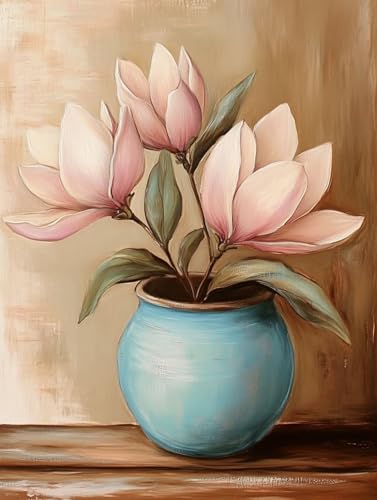 Blume Diamond Painting Erwachsene, 5D Diamant Painting Bilder Landschaft, DIY Runden Steine Mosaikherstellung Basteln Erwachsene Anfänger Set, Zimmer Wand Deko Aesthetic, Geschenke 70 x 95cm 76-4 von LLEDAOZN
