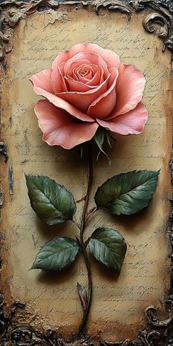 Blume Diamond Painting Erwachsene Groß 100x200cm, 5D Diamond Painting Roses, DIY Runden Steine Kristall Kunst Basteln Set Erwachsene Anfänger Set, Entspannung und Zimmer Wanddeko, Geschenke KFE3-6D von LLEDAOZN
