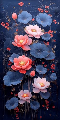 Blume Diamond Painting Erwachsene Groß 40x80cm, 5D Diamond Painting Abstrakt, DIY Runden Steine Kristall Kunst Basteln Set Erwachsene Anfänger Set, Entspannung und Zimmer Wanddeko, Geschenke 6MU8-GR von LLEDAOZN