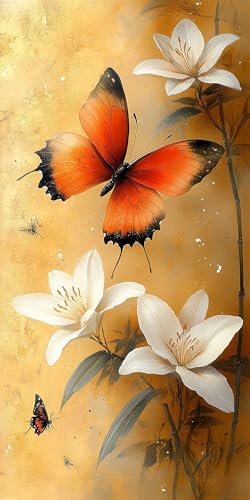 Blume Diamond Painting Erwachsene Groß 40x80cm, 5D Diamond Painting Schmetterling, DIY Runden Steine Kristall Kunst Basteln Set Erwachsene Anfänger Set, zur Entspannung und Zimmer Wanddeko BM9V-YI Blume Diamond Painting Erwachsene Groß 40x80cm, 5D Diamond Painting Schmetterling, DIY Runden Steine Kristall Kunst Basteln Set Erwachsene Anfänger Set, zur Entspannung und Zimmer Wanddeko BM9V-YI von LLEDAOZN