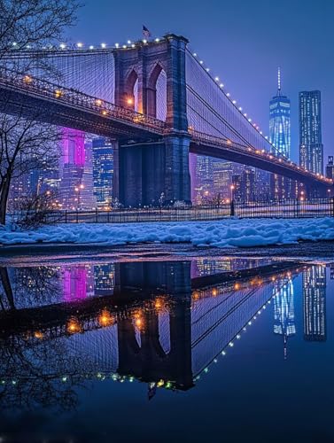 Diamond Painting Landschaft, 5D Brooklyn bridge Diamond Painting Erwachsene Children, DIY Runden Steine Bastelset Erwachsene Crystal Art Malerei für Zimmer Deko Wohnzimmer, Geschenke Frau 70x95cm GL-Z Diamond Painting Landschaft, 5D Brooklyn bridge Diamond Painting Erwachsene Children, DIY Runden Steine Bastelset Erwachsene Crystal Art Malerei für Zimmer Deko Wohnzimmer, Geschenke Frau 70x95cm GL-Z von LLEDAOZN