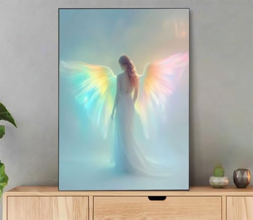 Engel Malen Nach Zahlen Erwachsene, Malen Nach Zahlen Landschaft Muster, DIY Handgemalt Leinwand Ölgemälde Set für Adult Anfänger, mit Pinseln und Acrylfarbe, für Deko Schlafzimmer, 100x135cm L8-408 von LLEDAOZN