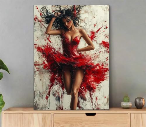 Frau Malen Nach Zahlen Erwachsene, Malen Nach Zahlen Abstrakt Muster, Handgemalt Leinwand Ölgemälde Set für Adult Anfänger, mit Pinseln und Acrylfarbe, Weihnachtsdeko Schlafzimmer, 100x135 cm Ld8-536 von LLEDAOZN