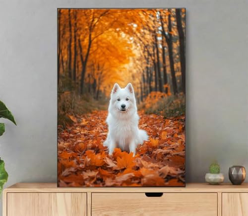 Hund Malen Nach Zahlen Erwachsene, Malen Nach Zahlen Landschaft Muster, DIY Handgemalt Leinwand Ölgemälde Set für Adult Anfänger, mit Pinseln und Acrylfarbe, für Deko Schlafzimmer, 50x70cm LB-7702 von LLEDAOZN