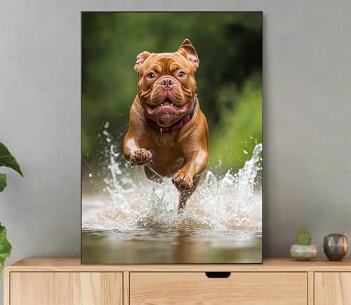 Hund Malen Nach Zahlen Erwachsene, Malen Nach Zahlen Tier Muster, DIY Handgemalt Leinwand Ölgemälde Set für Adult Anfänger, mit 3 Pinseln und Acrylfarbe, Weihnachtsdeko Schlafzimmer, 20x30 cm Ld9-786 von LLEDAOZN