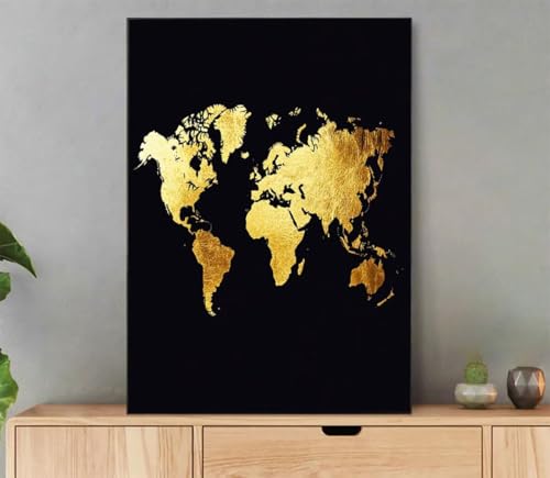 Karte Malen Nach Zahlen Erwachsene, Malen Nach Zahlen Abstrakt Muster, DIY Handgemalt Leinwand Ölgemälde Set für Adult Anfänger, mit Pinseln und Acrylfarbe, für Deko Schlafzimmer, 100x135cm LC-8296 von LLEDAOZN