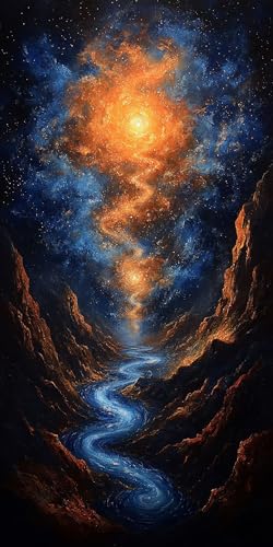 Landschaft Diamond Painting Erwachsene Groß 40x80cm, 5D Diamond Painting Abstrakt, DIY Runden Steine Kristall Kunst Basteln Set Erwachsene Anfänger Set, zur Entspannung und Zimmer Wanddeko 8201-BU von LLEDAOZN