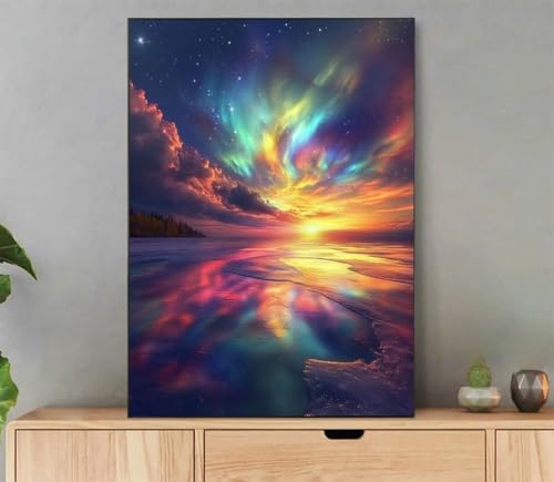 Landschaft Malen Nach Zahlen Erwachsene, Malen Nach Zahlen Dreamy Muster, DIY Handgemalt Leinwand Ölgemälde Set für Adult Anfänger, mit Pinseln und Acrylfarbe, Deko Schlafzimmer, 20x30cm LO-3346 von LLEDAOZN