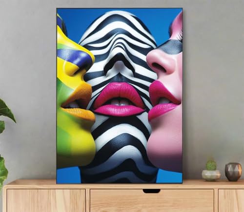 Malen Nach Zahlen Erwachsene Abstrakt Paint by Numbers Frau Malen Nach Zahlen mit Rahmen 20x30cm Leinwand Ölgemälde Set mit Pinseln und Acrylfarbe, für Zimmer Deko Wohnzimmer, Geschenkes LE-8314 von LLEDAOZN