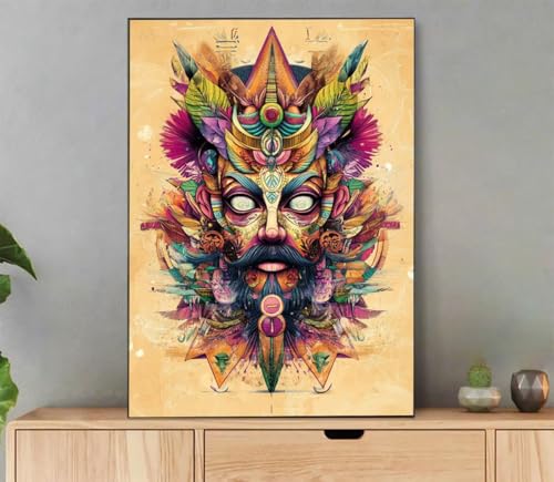 Malen Nach Zahlen Erwachsene Abstrakt Paint by Numbers Landschaft Malen Nach Zahlen mit Rahmen 40x50cm Leinwand Ölgemälde Set mit Pinseln und Acrylfarbe für Zimmer Deko Geschenke für Frauen LF-605 von LLEDAOZN