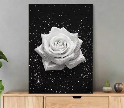 Malen Nach Zahlen Erwachsene Blume Paint by Numbers Landschaft Malen Nach Zahlen mit Rahmen 50x70cm Leinwand Ölgemälde Set mit Pinseln und Acrylfarbe für Zimmer Deko Geschenke für Frauen L3-3534 von LLEDAOZN