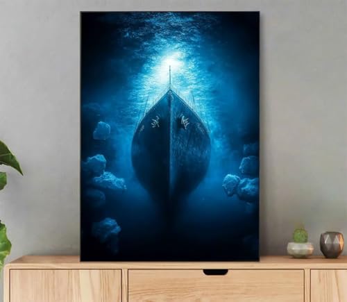 Malen Nach Zahlen Erwachsene Boot Paint by Numbers Landschaft Malen Nach Zahlen mit Rahmen 100x135cm Leinwand Ölgemälde Set mit Pinseln und Acrylfarbe für Zimmer Deko Geschenke für Frauen LD-8272 von LLEDAOZN