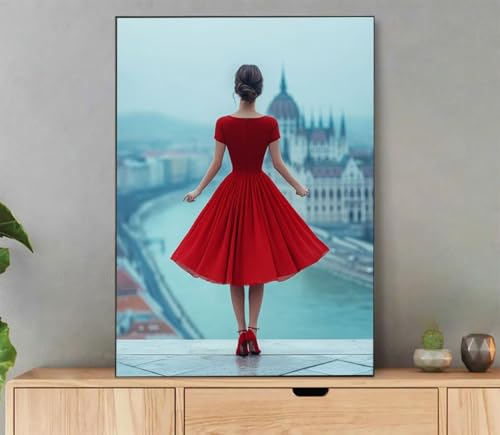 Malen Nach Zahlen Erwachsene Frau Paint by Numbers See Malen Nach Zahlen mit Rahmen 20x30 cm Leinwand Ölgemälde Set mit 3 Pinseln und Acrylfarbe für Zimmer Deko Wohnzimmer Geschenke für Frauen LdZ-554 von LLEDAOZN
