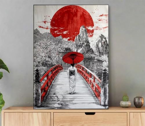 Malen Nach Zahlen Erwachsene Geisha Paint by Numbers Brücke Malen Nach Zahlen mit Rahmen 100x135cm Leinwand Ölgemälde Set mit Pinseln und Acrylfarbe, für Zimmer Deko Wohnzimmer, Geschenkes L2-5312 Malen Nach Zahlen Erwachsene Geisha Paint by Numbers Brücke Malen Nach Zahlen mit Rahmen 100x135cm Leinwand Ölgemälde Set mit Pinseln und Acrylfarbe, für Zimmer Deko Wohnzimmer, Geschenkes L2-5312 von LLEDAOZN