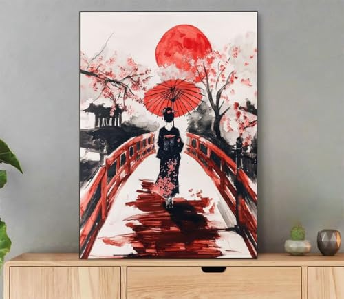 Malen Nach Zahlen Erwachsene Geisha Paint by Numbers Landschaft Malen Nach Zahlen mit Rahmen 50x70cm Leinwand Ölgemälde Set mit Pinseln und Acrylfarbe für Zimmer Deko Geschenke für Frauen LK-7870 Malen Nach Zahlen Erwachsene Geisha Paint by Numbers Landschaft Malen Nach Zahlen mit Rahmen 50x70cm Leinwand Ölgemälde Set mit Pinseln und Acrylfarbe für Zimmer Deko Geschenke für Frauen LK-7870 von LLEDAOZN
