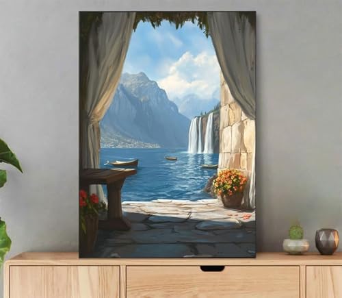 Malen Nach Zahlen Erwachsene Landschaft Paint by Numbers Fallen Malen Nach Zahlen mit Rahmen 40x50cm Leinwand Ölgemälde Set mit Pinseln und Acrylfarbe für Zimmer Deko Geschenke für Frauen L3-8045 Malen Nach Zahlen Erwachsene Landschaft Paint by Numbers Fallen Malen Nach Zahlen mit Rahmen 40x50cm Leinwand Ölgemälde Set mit Pinseln und Acrylfarbe für Zimmer Deko Geschenke für Frauen L3-8045 von LLEDAOZN