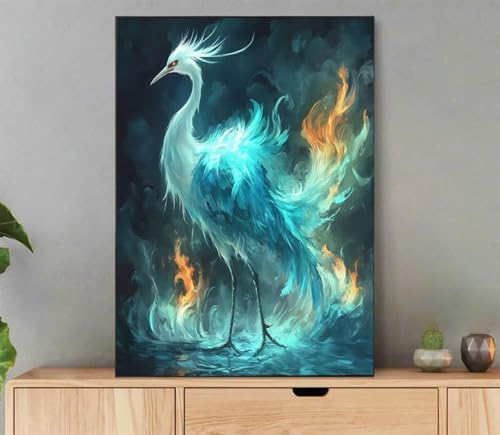 Malen Nach Zahlen Erwachsene Tier Paint by Numbers Flamme Malen Nach Zahlen mit Rahmen 30x40cm Leinwand Ölgemälde Set mit Pinseln und Acrylfarbe für Zimmer Deko Wohnzimmer Geschenke für Frauen LF-3435 von LLEDAOZN