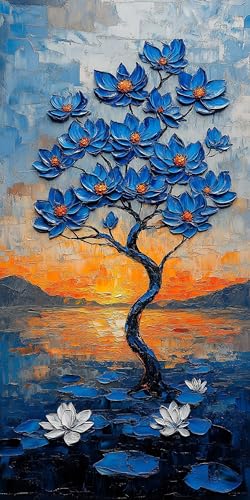 Pflanze Diamond Painting Erwachsene Groß 40x80cm, 5D Diamond Painting Baum, DIY Runden Steine Kristall Kunst Basteln Set Erwachsene Anfänger Set, zur Entspannung und Zimmer Wanddeko, Geschenke 3TA5-86 von LLEDAOZN