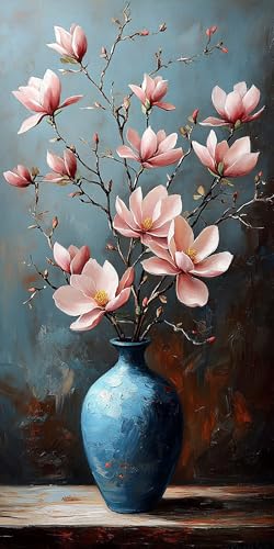 Pflanze Diamond Painting Erwachsene Groß 50x100cm, 5D Diamond Painting Vase, DIY Runden Steine Kristall Kunst Basteln Set Erwachsene Anfänger Set, Entspannung und Zimmer Wanddeko, Geschenke YVG0-J1 von LLEDAOZN