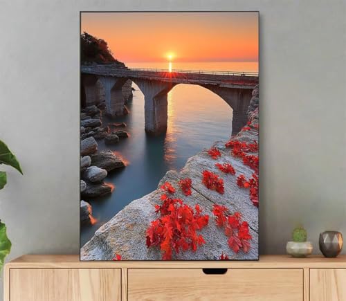 Sonnenuntergang Malen Nach Zahlen Erwachsene, Malen Nach Zahlen Brücke Muster, Handgemalt Leinwand Ölgemälde Set für Adult Anfänger, mit Pinseln und Acrylfarbe, Deko Schlafzimmer, 100x135 cm LR-8248 Sonnenuntergang Malen Nach Zahlen Erwachsene, Malen Nach Zahlen Brücke Muster, Handgemalt Leinwand Ölgemälde Set für Adult Anfänger, mit Pinseln und Acrylfarbe, Deko Schlafzimmer, 100x135 cm LR-8248 von LLEDAOZN