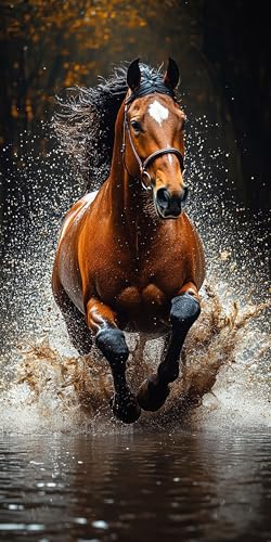 horse Diamond Painting Erwachsene Groß 100x200cm, 5D Diamond Painting Landschaft, DIY Runden Steine Kristall Kunst Basteln Set Erwachsene Anfänger Set, zur Entspannung und Zimmer Wanddeko HNG8-Q5 von LLEDAOZN