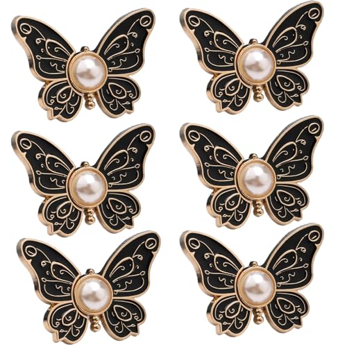 1/6 Stück Hosen-Taillenspanner, Knopfnadeln, Schmetterling, Jeans, Taillenschnallen, kein Nähen erforderlich, Hosenknopfnadeln von LLHCF