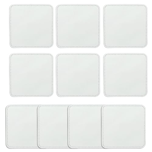 10 Stück Leder-Hut-Patches, Sublimations-Patches, 8 Formen, für Hut, Hemd, Kleid, Pullover, Jeans, Kleidung, Dekor von LLHCF