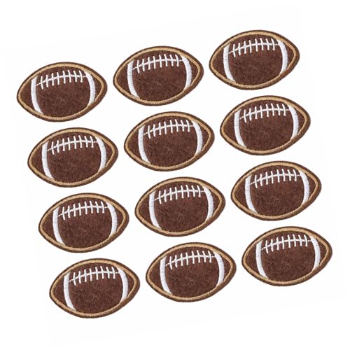 12 Stück/Set Fußball Bügelbilder Aufbügler Aufnäher Fußball bestickte Patches für Kleidung Hut Jeans Röcke Rucksäcke von LLHCF