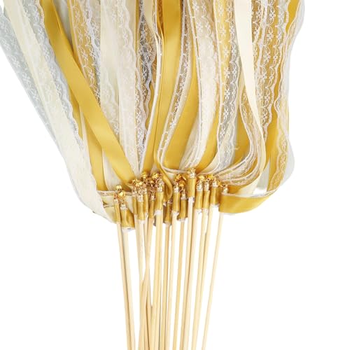 20 Stück Elegante Satinband Wand mit Glocken Zauberstab für Hochzeit Geburtstag und Festival Anlass Festival Wand von LLHCF