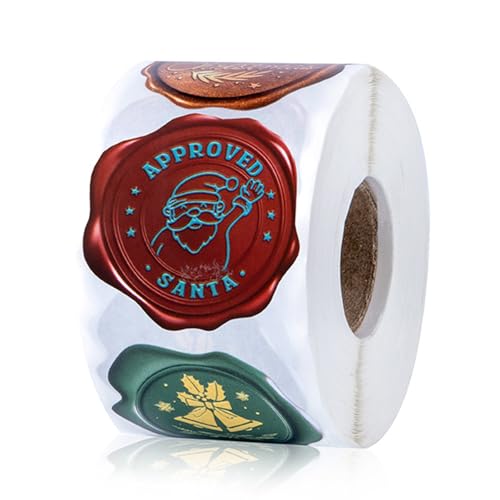 2500 Stück Weihnachtssiegelstempel, Aufkleber, Vintage-Siegelaufkleber, selbstklebende Siegeletiketten für Hochzeit, Weihnachten, Valentinstag 2500 Stück Weihnachtssiegelstempel, Aufkleber, Vintage-Siegelaufkleber, selbstklebende Siegeletiketten für Hochzeit, Weihnachten, Valentinstag von LLHCF