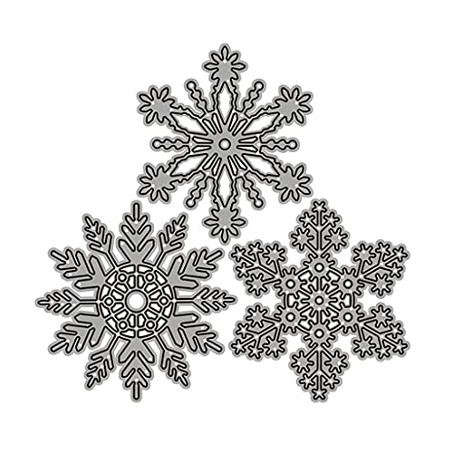 3 Stück Weihnachts-Schneeflocken Metall-Stanzformen, exquisite Scrapbooking-Prägeschablone, Weihnachtskartenherstellungszubehör 3 Stück Weihnachts-Schneeflocken Metall-Stanzformen, exquisite Scrapbooking-Prägeschablone, Weihnachtskartenherstellungszubehör von LLHCF