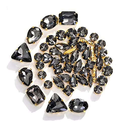 50 Stück gemischte Formen flache Rückseite Strasssteine zum Aufnähen von Strass, Edelsteine für Schuhe, Kleidung, Schmuckherstellung 50 Stück gemischte Formen flache Rückseite Strasssteine zum Aufnähen von Strass, Edelsteine für Schuhe, Kleidung, Schmuckherstellung von LLHCF