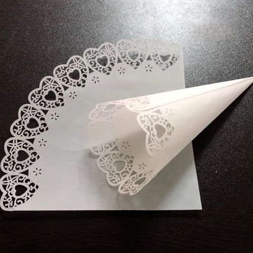 50 Stück geschnittene Herz-Konfetti-Kegel aus Spitze für Süßigkeiten, Hochzeit, Party, Konfetti-Kegel 50 Stück geschnittene Herz-Konfetti-Kegel aus Spitze für Süßigkeiten, Hochzeit, Party, Konfetti-Kegel von LLHCF