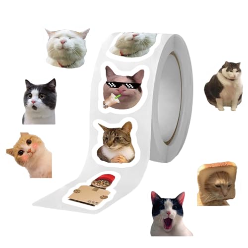 500 Stück Katzen Tier dekorative Aufkleber für Scrapbooking, Fotoalbum, Paketdekoration, selbstklebende Versiegelungsetiketten von LLHCF