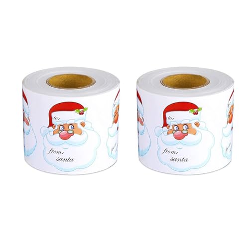 600 Stück Weihnachts-Verpackungsetiketten, Weihnachtsmann-Aufkleber, selbstklebende Weihnachts-Namensetiketten für Weihnachtsgeschenkbox, Süßigkeitentüte 600 Stück Weihnachts-Verpackungsetiketten, Weihnachtsmann-Aufkleber, selbstklebende Weihnachts-Namensetiketten für Weihnachtsgeschenkbox, Süßigkeitentüte von LLHCF